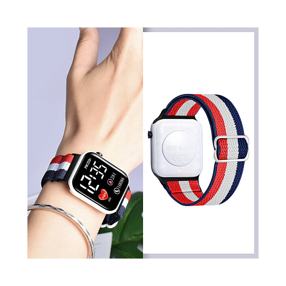 Casual Digital Watches Women Solo Loop Strap LED Electronic Wristwatch Multicolor Watchband Bracelet reloj muje