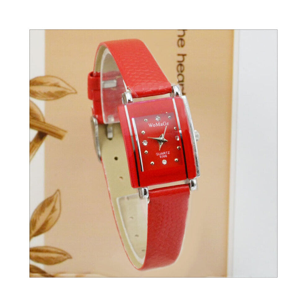 Womage Womens Watches Ladies Watches Rectangle Women Watches Leather Belt Quartz Watch relogio feminino horloge dame