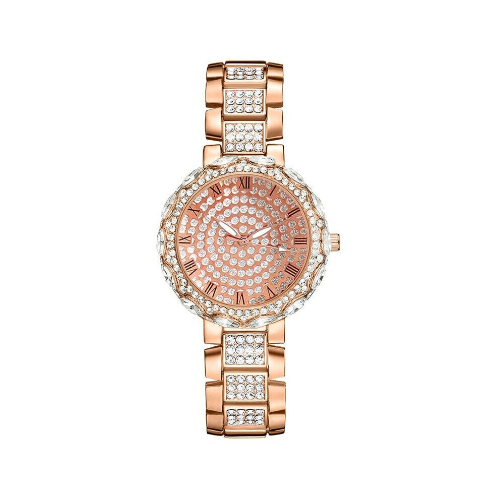 Diamonds Rhinestone Rose Watch Women Ladies Casual Quartz Watch Stainless Steel Band Women's Wristwatch Rel?gio