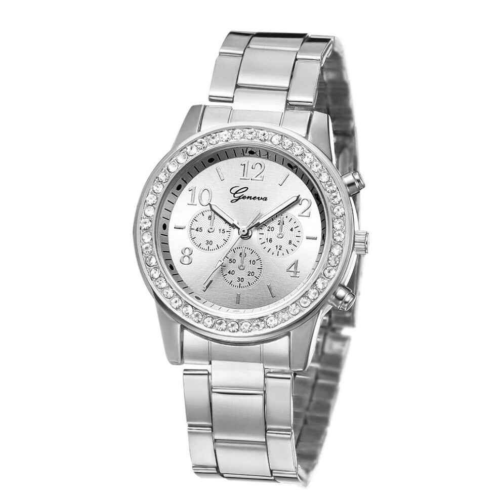 Women Watches Rose Watch Bracelet Set Ladies Wristwatches Stainless Steel Silver Strap Female Quartz Watch