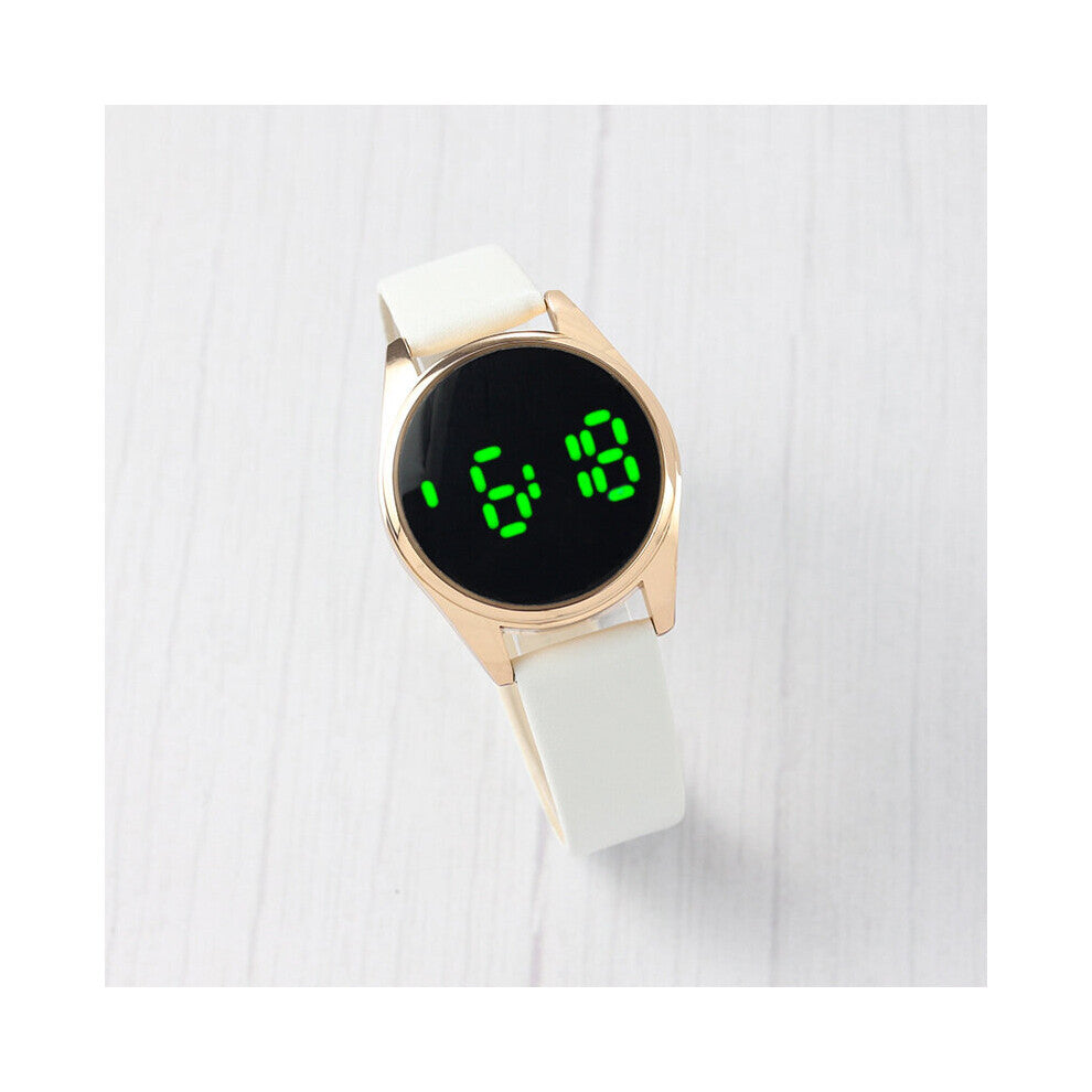 LED Women Watches Brown Quartz Watch for Girl Vintage Leather Ladies Wristwatches Clock Relogio Feminino