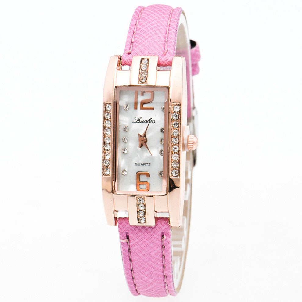 Ladies Watch Mini Wide Leather Women Watch Rectangle Dial With Diamond Female Watches