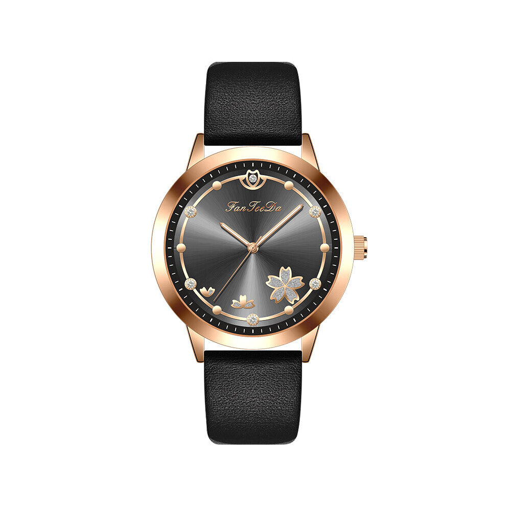 Hot Womens Watches Quartz Watch Women Crystal Flower Leather Strap Dress Watches For Women Gift Relogio Feminino