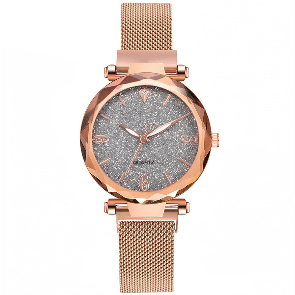 Rose Women Watches Magnetic Starry Sky Ladies Wrist Watch Mesh Steel Strap Female Clock for Relogio Feminino Montre