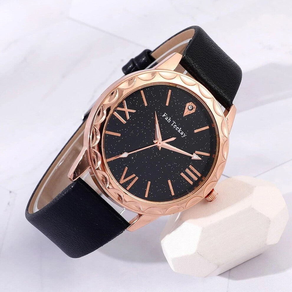 Women Watch Leisure Leather Set Quartz Watches Wristwatch Ladies Girls Clock relogio feminino