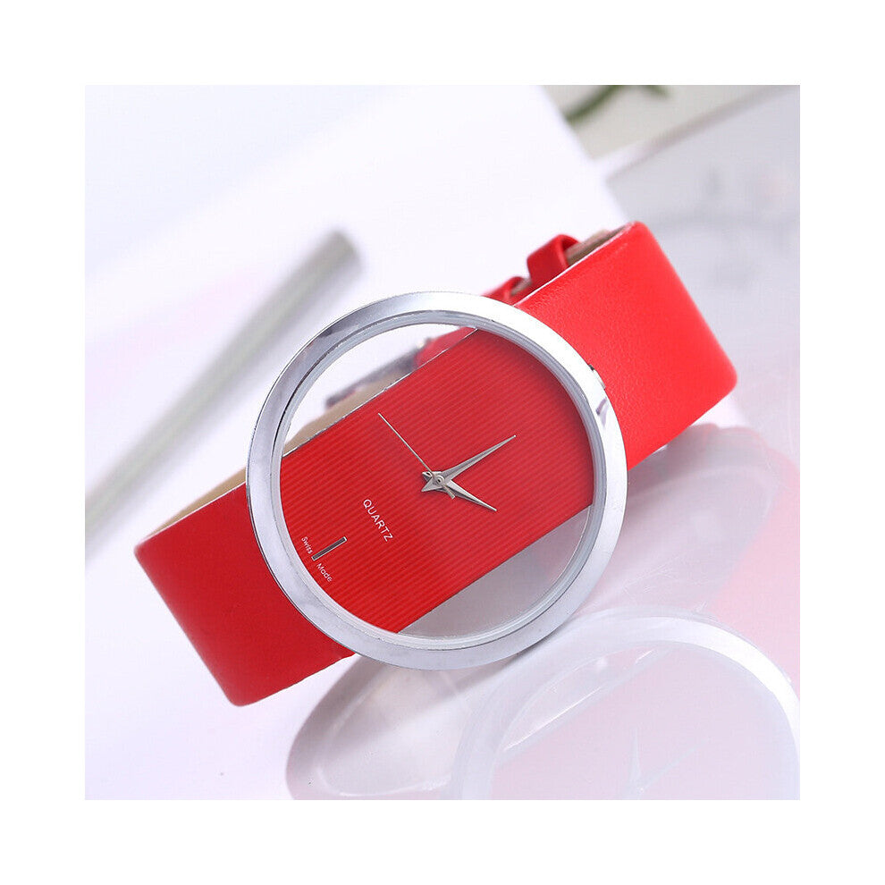 Women Watches Hollow Ladies Wrist Watches Women Transparent Leather Strap Dress Watch For Female Relogio Feminino