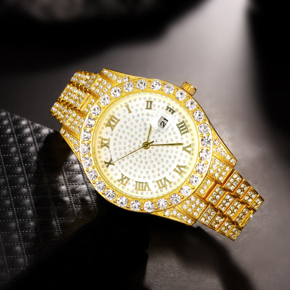 MEN Women Watches Diamond crystal Dial Ladies Quartz Wristwatches Silver Stainless Steel Female Watch