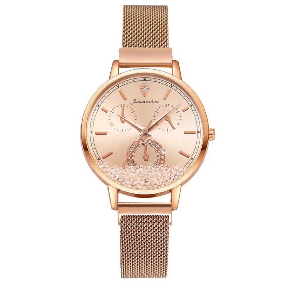 Set Ladies Women Temperament Clocks Quartz Watches Rolling Stone Dial Magnet Strap Wristwatches Zegarki Reloj