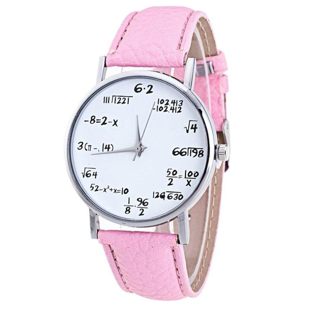 Hot Mathematical Formula Watch Women Watches Leather Band Quartz Wristwatches Ladies montre femme
