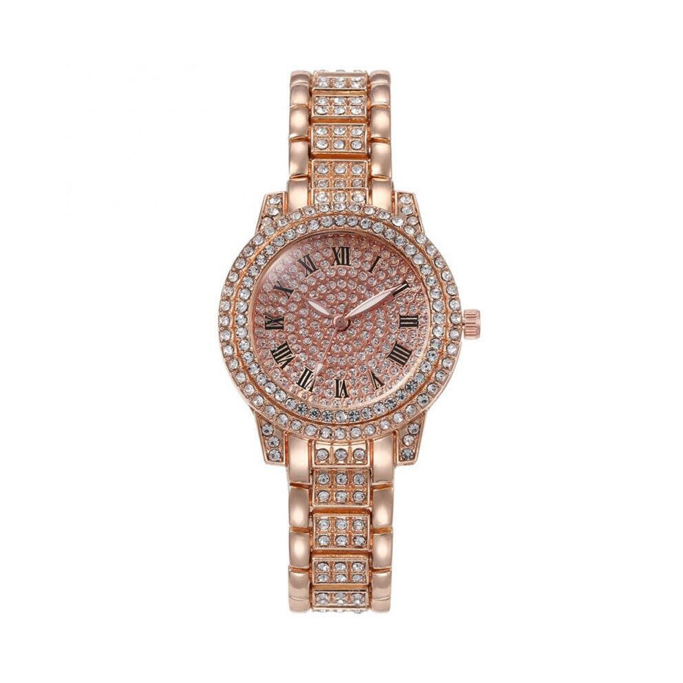 Full Crystal Watch For Women Rose Ladies Wrist Watches Female Quartz Diamond Wristwatch