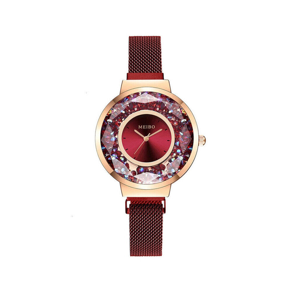 Women Watch Bracelet Silver Stainless Steel Magnetic Mesh Strap Women's Quartz Colorful Wristwatch Watches relogios