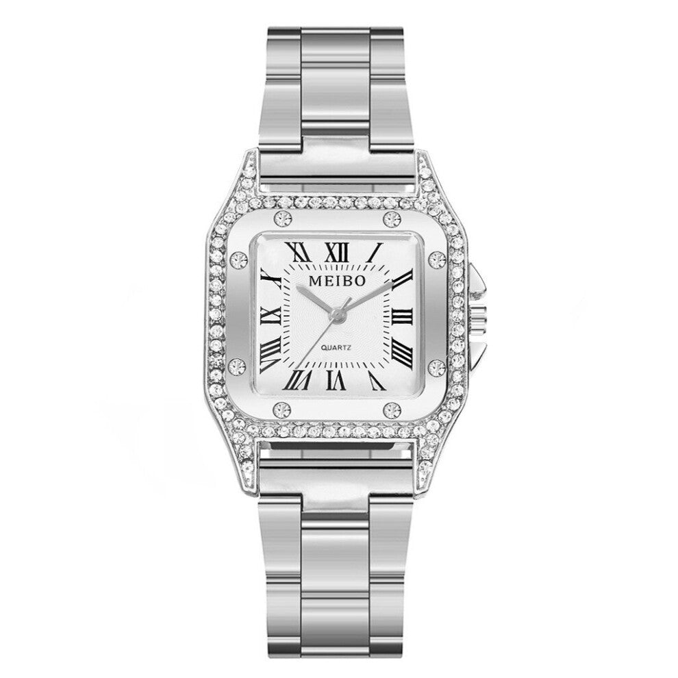 Ladies Square Dial Watches Stainless Steel Diamond Quartz Watch Female Casual Wrist Watch Women ???? ???????