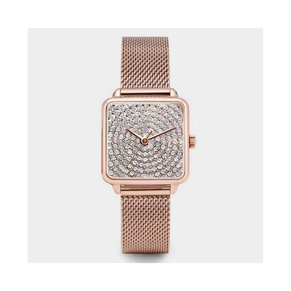 Watches For Women Diamonds Analog Quartz Wristwatch Crystal Clock Gift Stainless Steel Female Watches Reloj