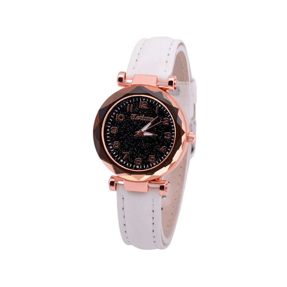 Women's Starry Sky Bright Watches Rose Women Quartz Watch Ladies Watch Leather Belt Watch