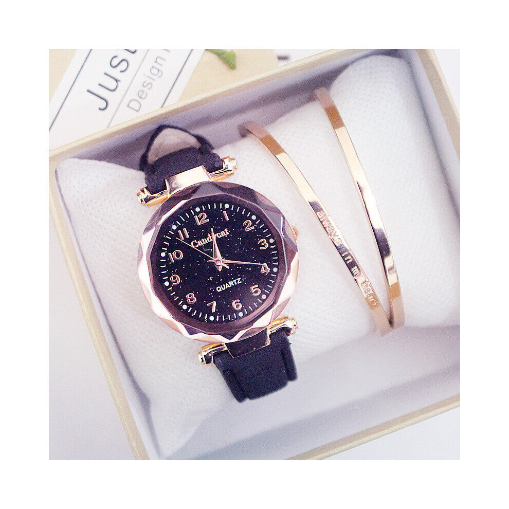 Relogio Feminino Starry Sky Women's Watches Casual Ladies Watches Leather Band Quartz Wristwatches Girls Female Clock