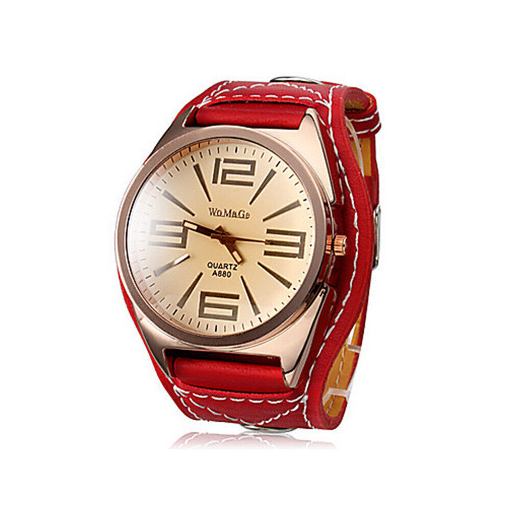 Womage Wristwatch Casual and Quartz Watches with Leather Straps Watch Women