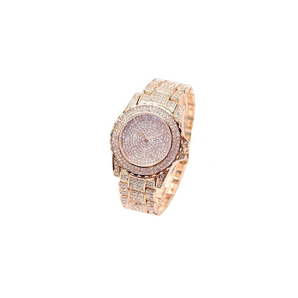 Women Full Rhinestone Round Quartz Movement Wrist Watch Bracelet Sliver Watches Christmas