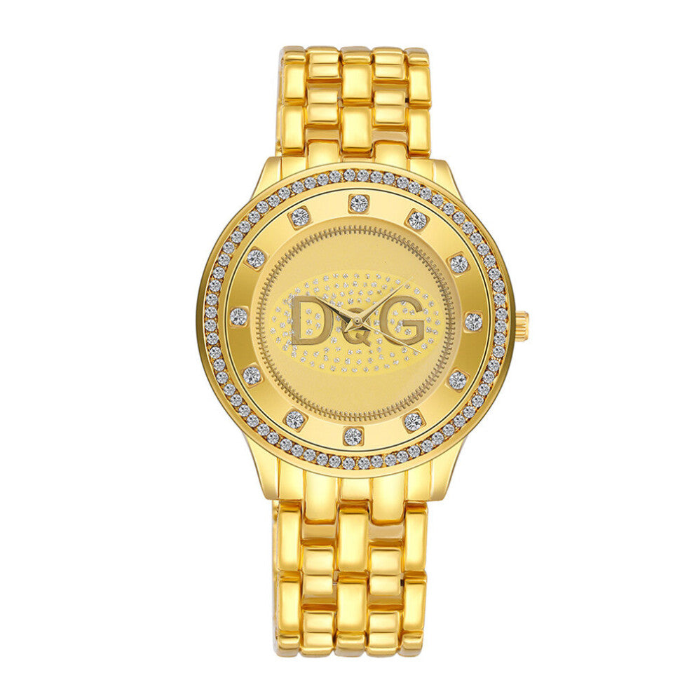 Women Golden Stainless Steel Watches Dial Casual Ladies Wristwatches Female Quartz Clock