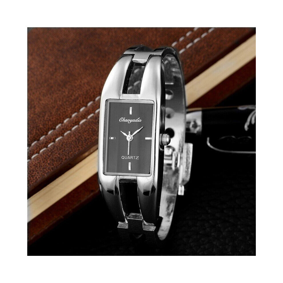 Women Watches Silver Rectangular Dials Steel Top Lady Bracelet Quartz Wrist Watch Gift Clock Cadeau Femme