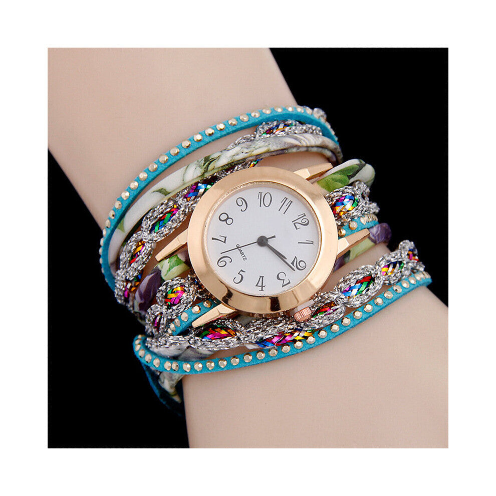 Watches Women Flower Quartz Diamond Leather Bracelet Female Ladies Gemstone Dress Wrist Watch Wristwatch Clock