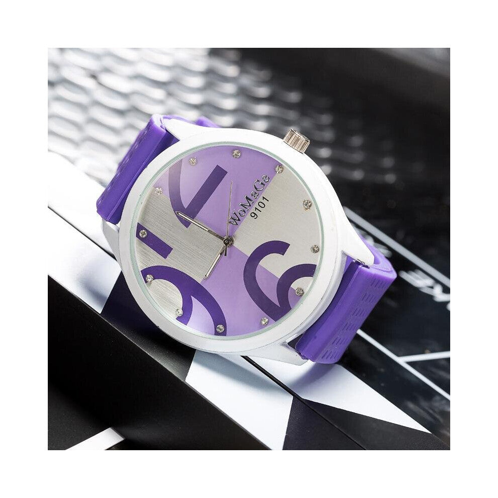 Womage Pink Watch Women Big Number Sports Watches Women Ladies Gilrs Silicone Quartz Wristwatches Montre Femme