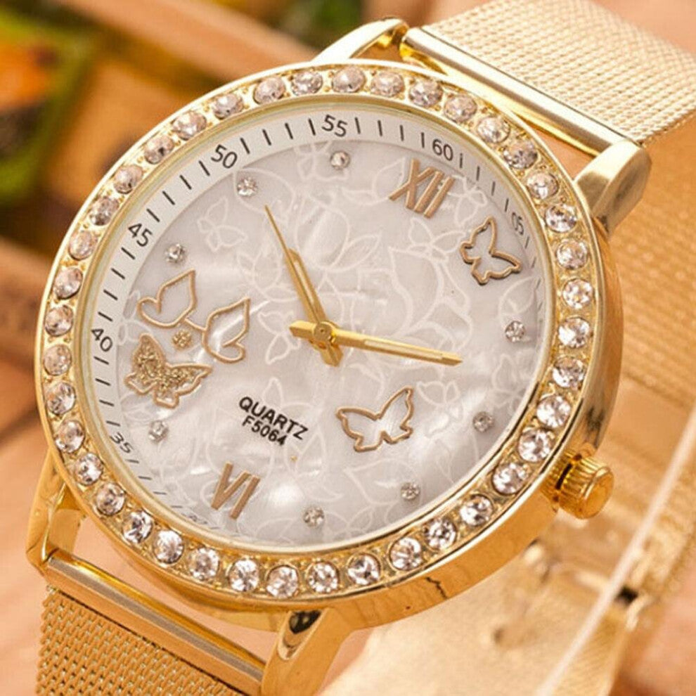 Butterfly Rhinestone Ladies Women Girl Bracelet Quartz Wrist Watch Charm Gift Ladies Dress Watches Gift
