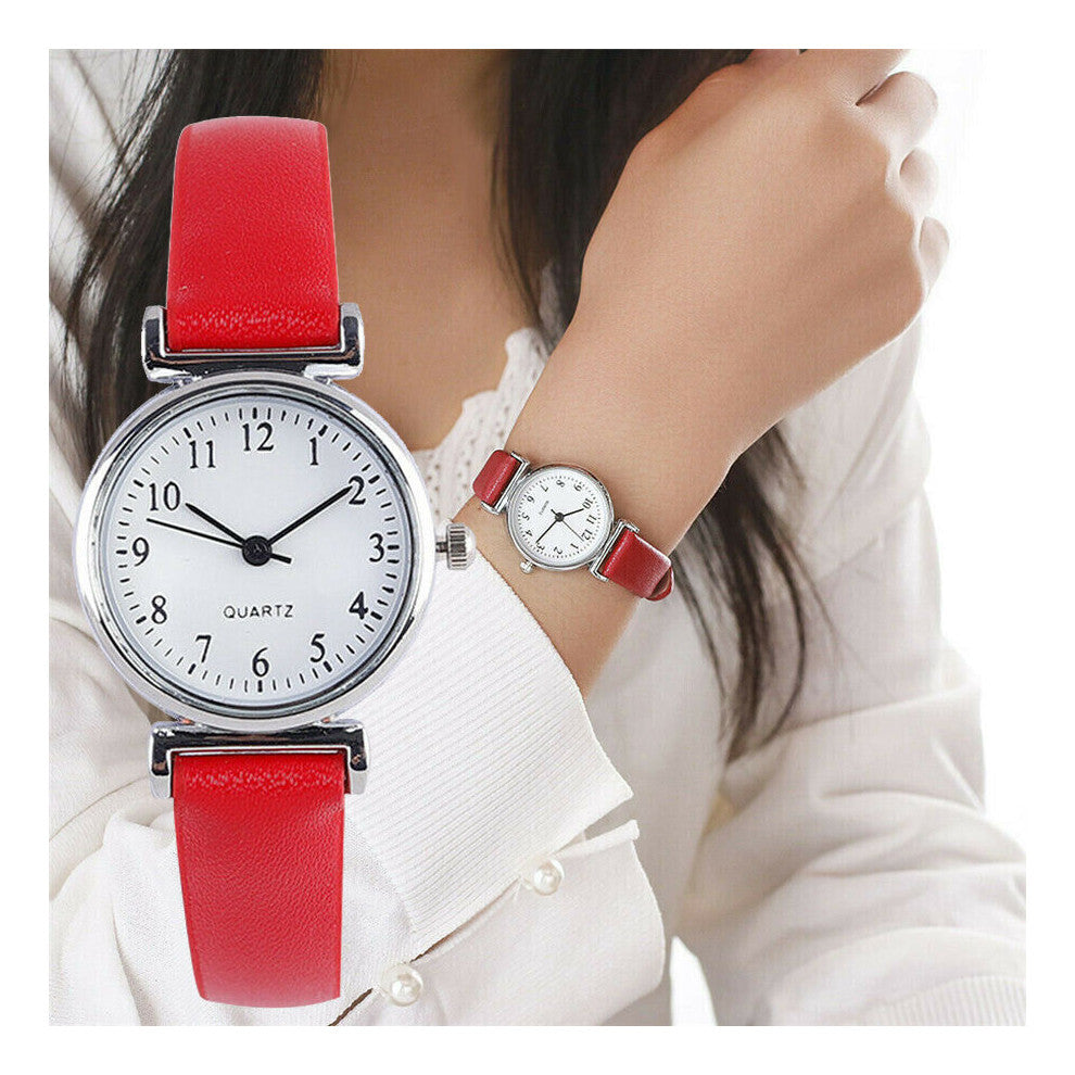 Classic Women's Casual Quartz Leather Band Strap Watch Round Analog Clock Wrist Watches
