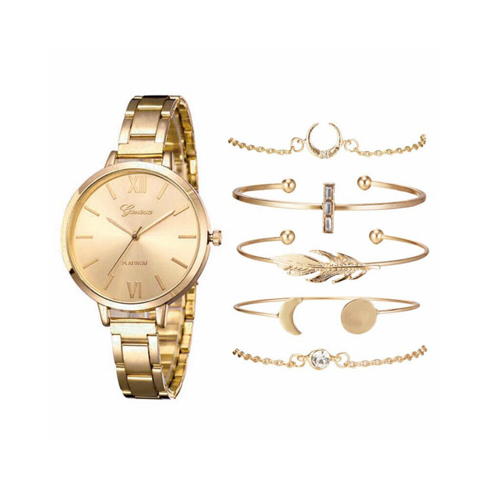 6PCS-2PC Women Watches Set Bracelet Wristwatches Ladies Quartz Watch Dress Female Clock Montre Femme Relogio