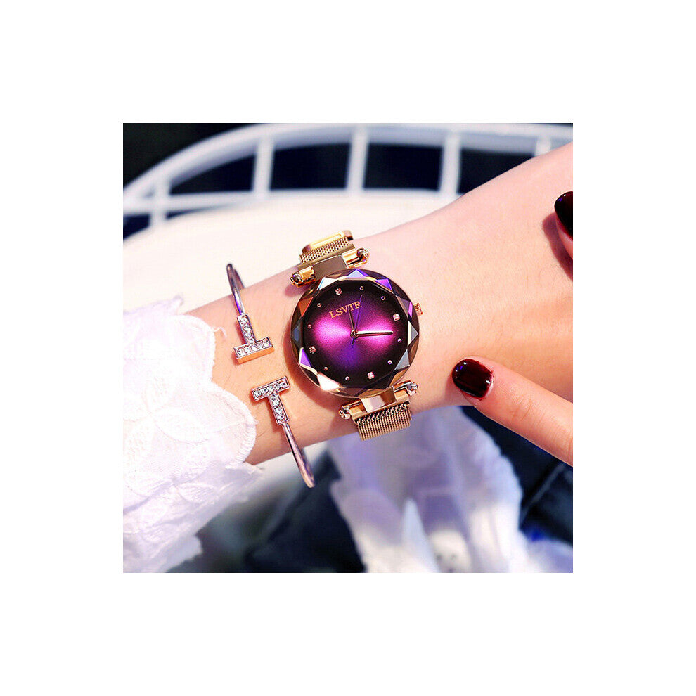 Rose Women Watches Diamond Ladies Starry Sky Magnet Watch Waterproof Female Wristwatch For Gift Clock