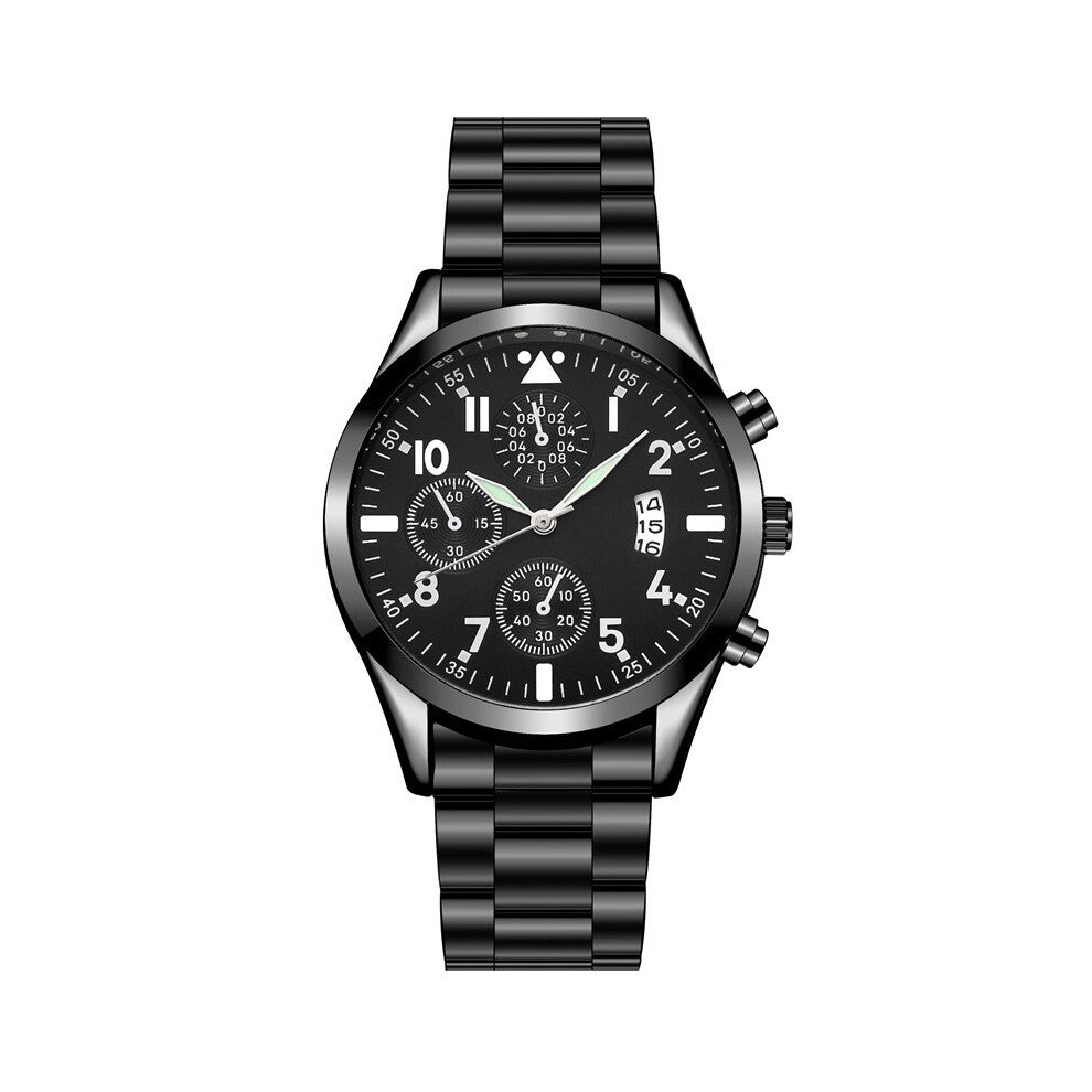 Hot Selling Calendar Luminous Multifunctional Quartz Watch Business Casual Men's Watches Stainless Steel Strap Dial