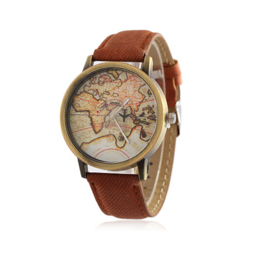 Maps Version Strap Watches Men and Women of The Vintage Canvas Strap Casual Feminine Quartz Watch Womens Watch Men