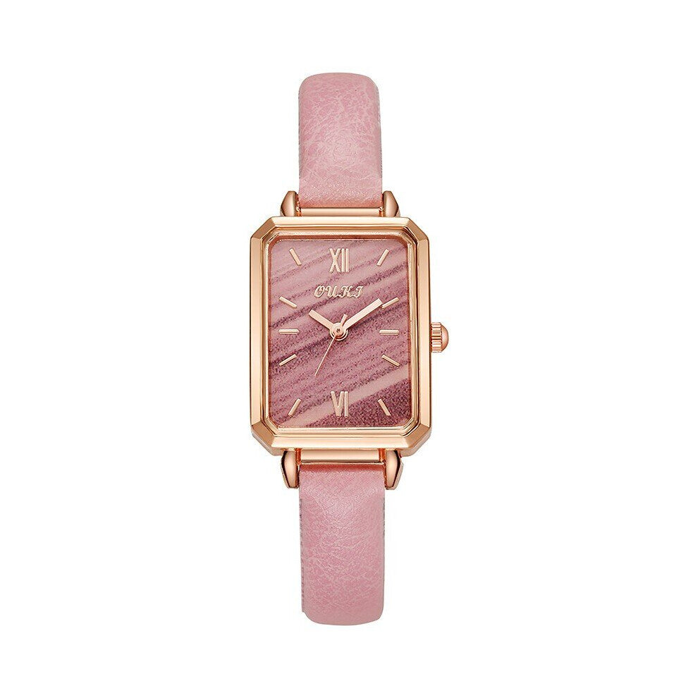 Women Watches Square Ladies Quartz Watch Bracelet Green Dial Leather Belt Women Watches Dress Clock