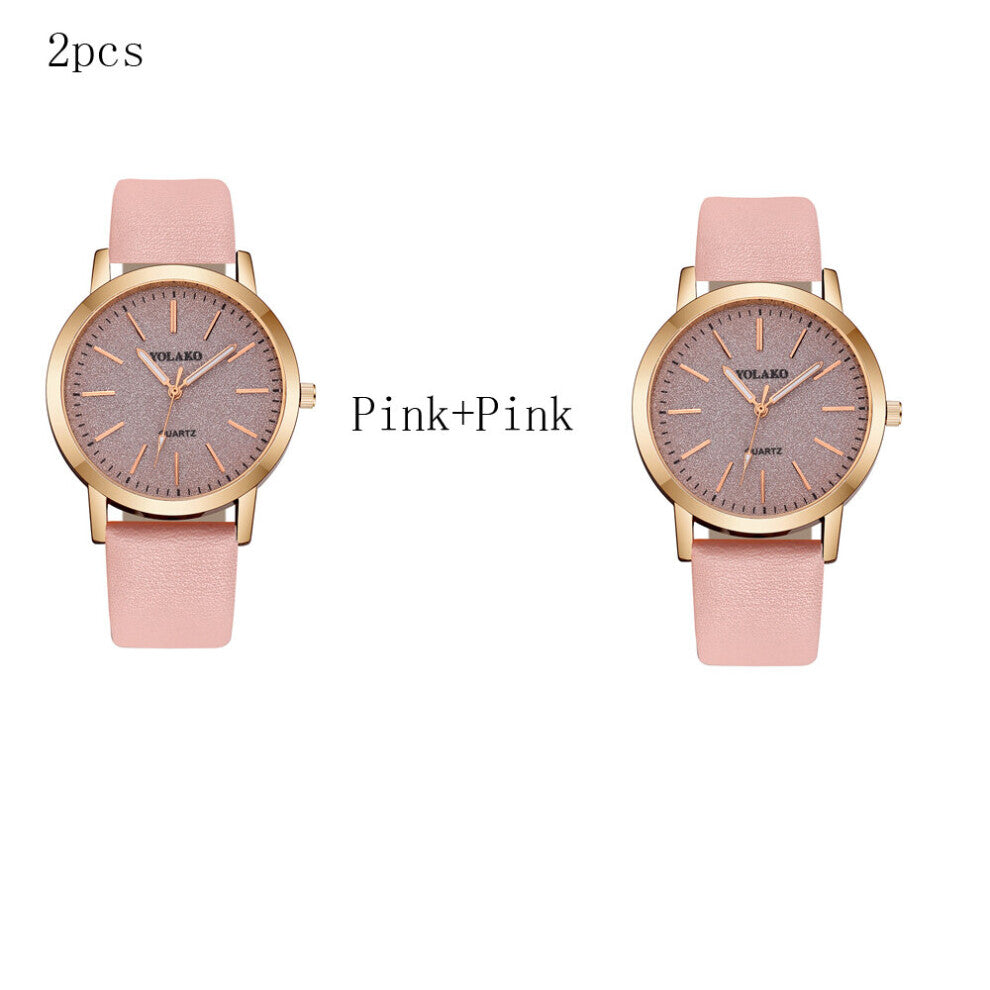 2pcs Women Watches Ladies Watch Leather Watch Women Female Quartz Wristwatches Montre Femme