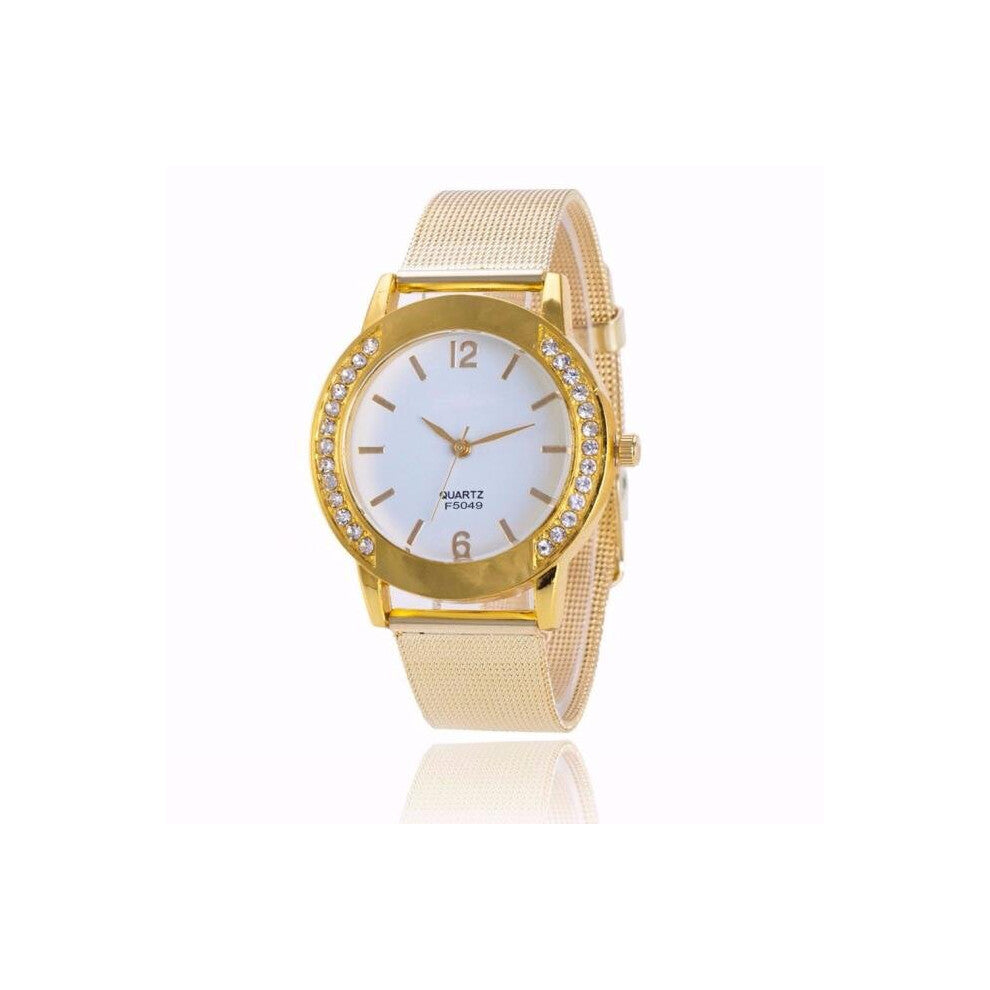 Quartz Watches for women Crystal Golden Stainless Steel Dial Analog Wrist Watch Ladies Casual Watches ???? ???????