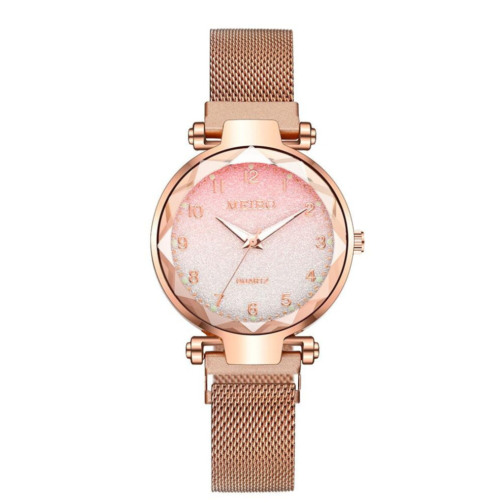 Women Watches Romantic Starry Sky Magnet Buckle Watch Ladies Rose Stainless Steel Casual Quartz Watch Female Clock