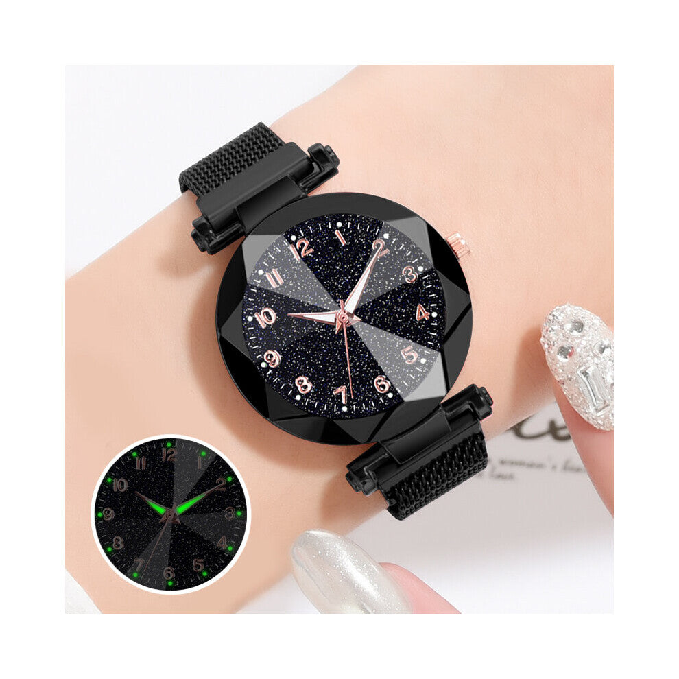 Women Watches Luminous Hands Starry Sky Watches Women's Quartz Magnet Watches Gift