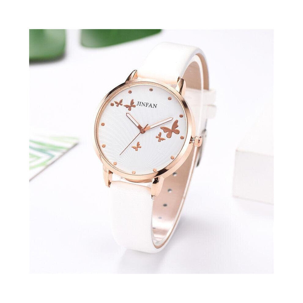 Women Dress Watch Butterfly Dial Ladies Watches Casual Woman Quartz Leather Clock