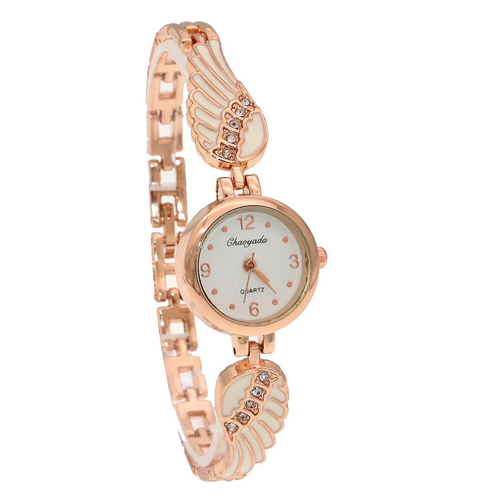 Colorful Angel Wing Band Crystal Rhinestone Dress ladies Watch Women Watches Hours Quartz Dress Wristwatches O91 Girls Watch