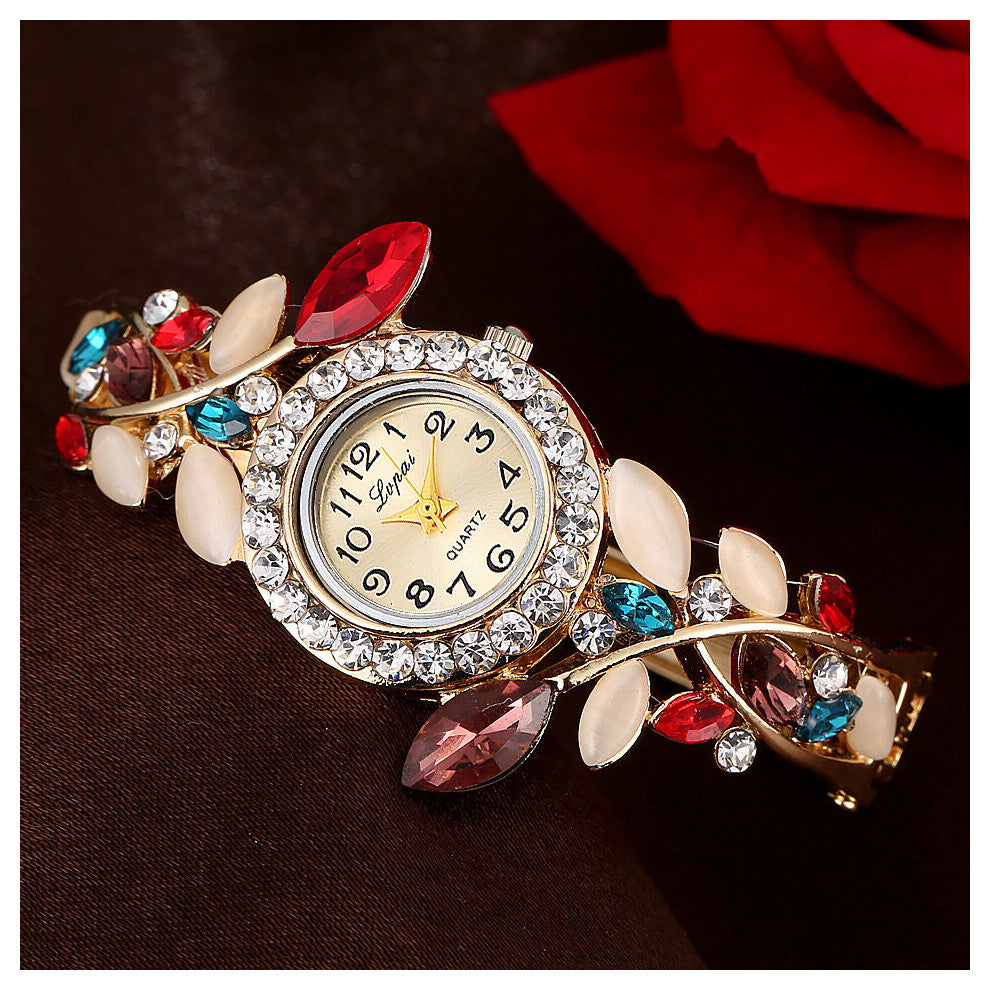 Women Watches Top Rhinestone Steel Bracelet Dresses Ladies Wrist Watch Female Clock Montre Femme