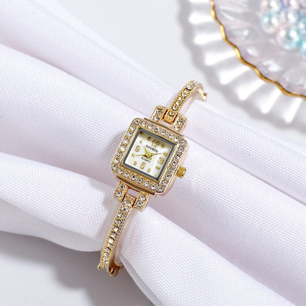 Small Square Dial Ladies Watch Steel Women Watches Dress Clock Female Wristwatch Rhinestone Bracelet zegarek damski