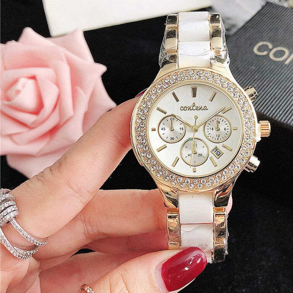 Ladies Dress Quartz Watch Top Stainless Steel Watches for Women CONTENA Casual Wristatch Relogio Feminino Masculin