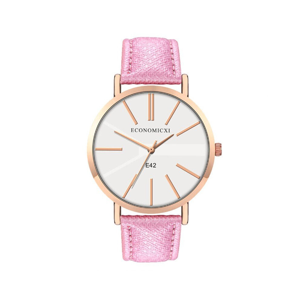 Women Watch Hot Leather Band Stainless Steel Analog Quartz Wristwatch Lady Female Casual Watches