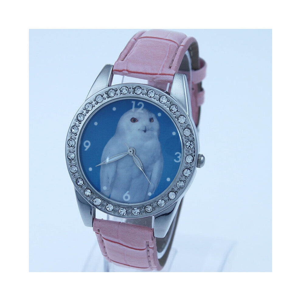 Snow owl dial Owl Dial Quartz Men Watch Leather Sport watches High Clock Wristwatch Relogio Masculino