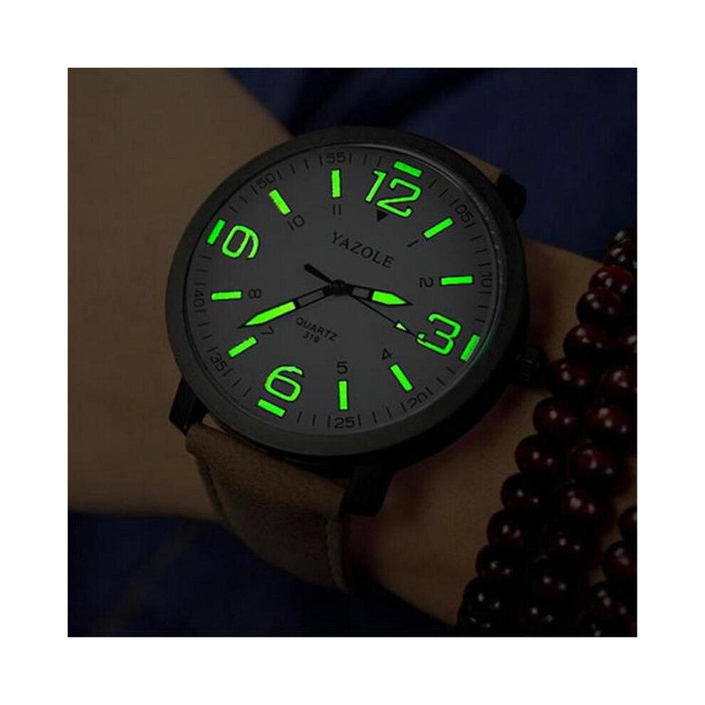 Luminous PU Leather Men's Watches Men Military Quartz Army Wrist Watch Relogios Glow in Dark