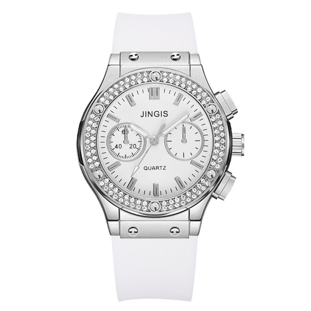 Business Women Watch Rubber Women Watches Diamond Female Quartz Wristwatches Sport Clock Relogio Feminino