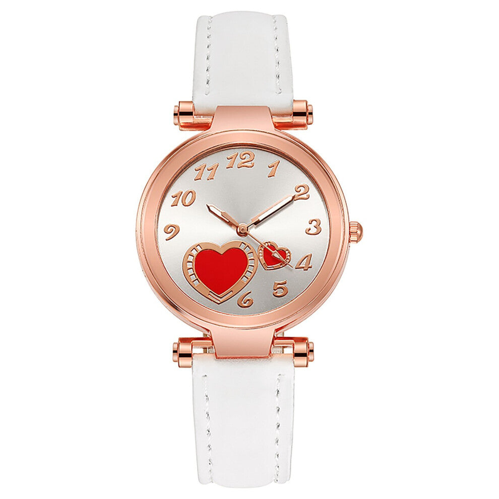 Love Watch For Women Gift Leather Strap Analog Quartz Watches Ladies Temperament Digital Wristwatches