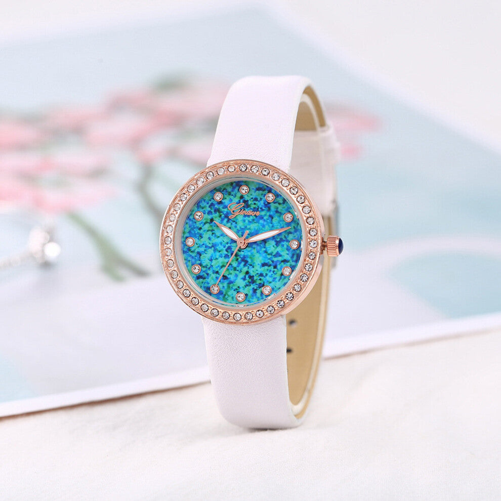 Quartz Watches for Women Diamond Inlaid PU Strap Women's Relogio Feminino Montre Femme DRESS Gift