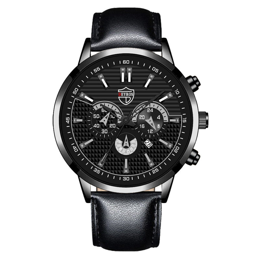 Men's Watch Eagle Eye Dial Casual Business Leather Watches Calendar Luminous Quartz Clock Relogio Erkek Kol Saati Montre Homme