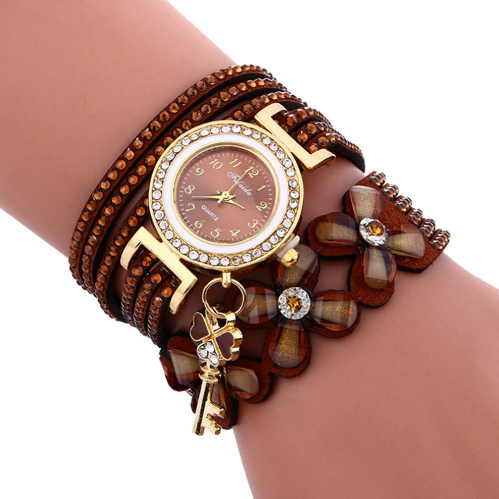 Relogio Women Watches Women's Vintage Rhinestone Crystal Bracelet Dial Analog Quartz Wrist Watch Female Clock Montres Femmes