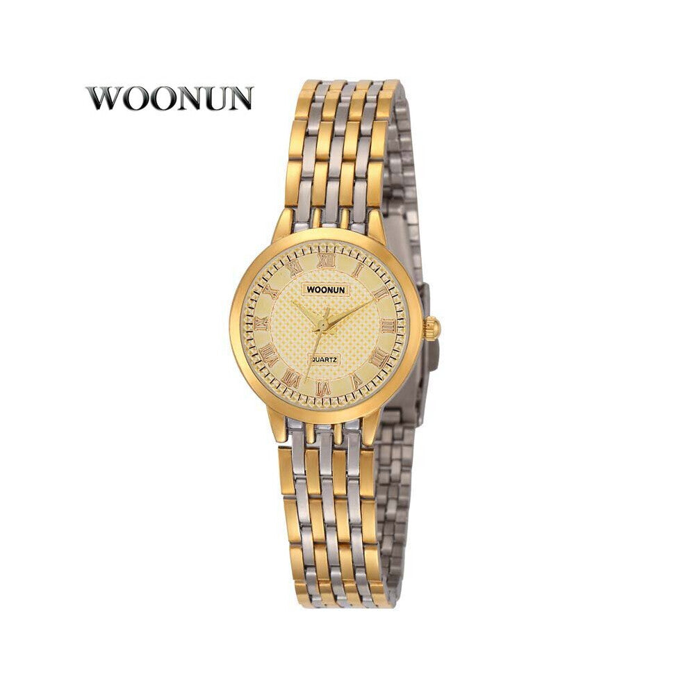 WOONUN Womens Watches Top Silver Steel Band Quartz Wrist Watch Ultra Thin Watches For Women Relogio Feminino